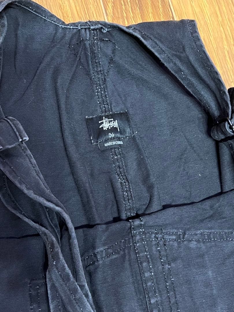Stussy ブラックデニムオーバーオール