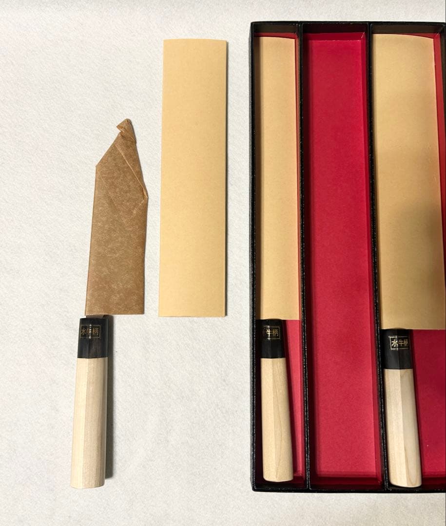 實光 水牛柄 和包丁 三本揃 刺身包丁 三徳包丁 出刃包丁 高級 御料理包丁