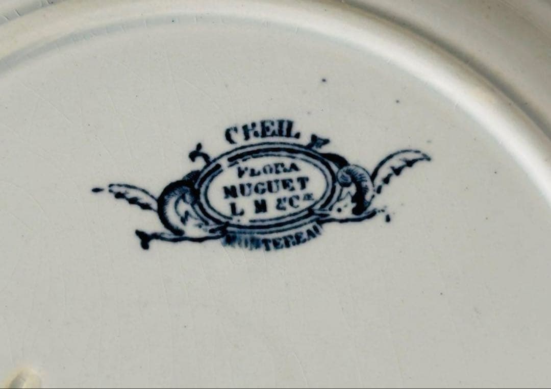 【希少】 クレイユモントロー 鈴蘭 プレート フランスアンティーク 平皿