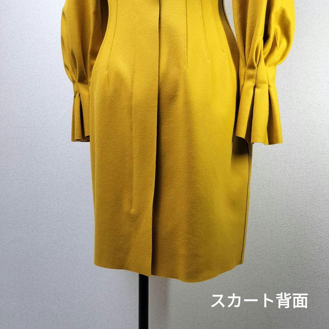 ランバン　LANVINCOLLECTION　ボリュームスリーブワンピ　マスタード