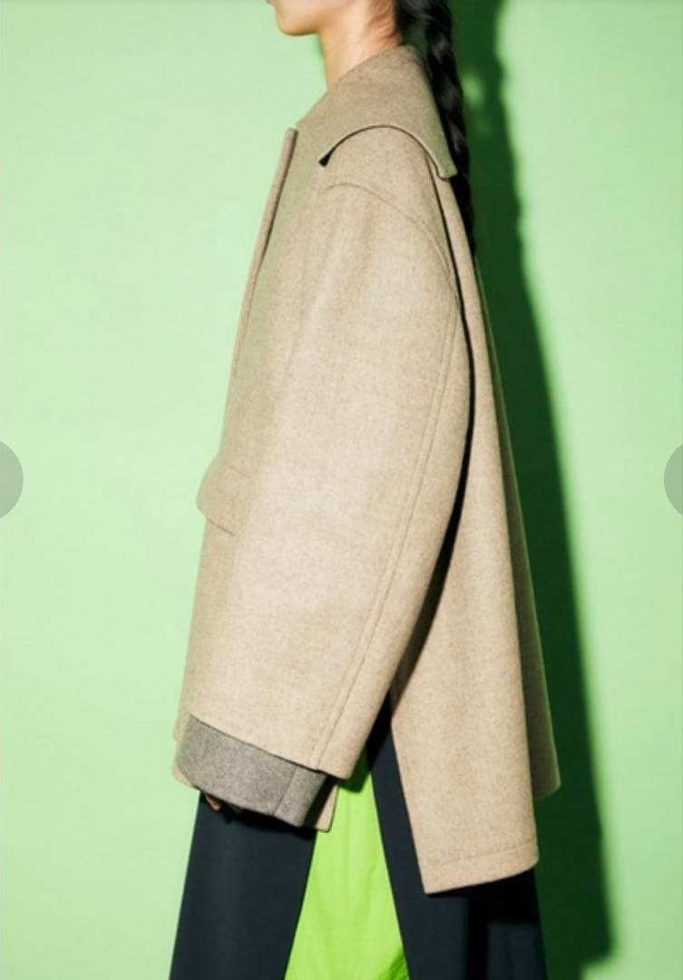 エンフォルド　メルトン スクエアカラー ボックス コート