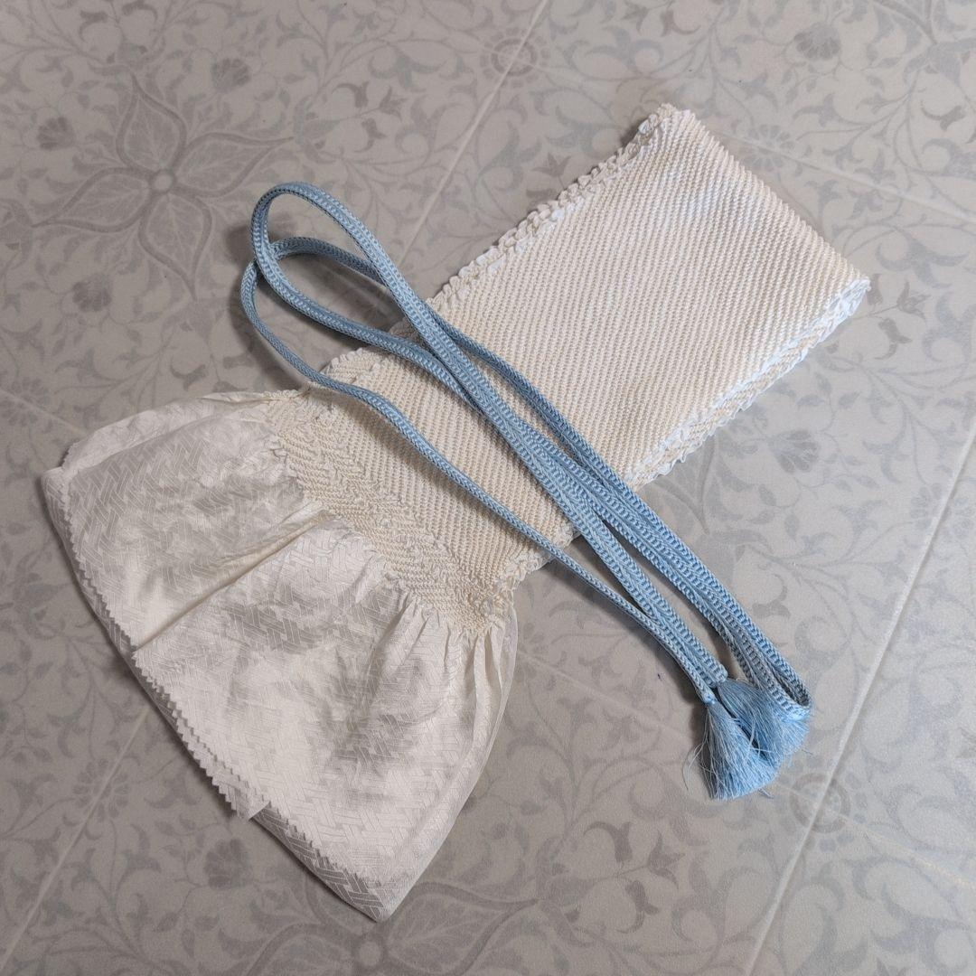 訪問着　フルセット　着物　正絹　落款　山　Sサイズ　青　金彩　しつけ糸　F9