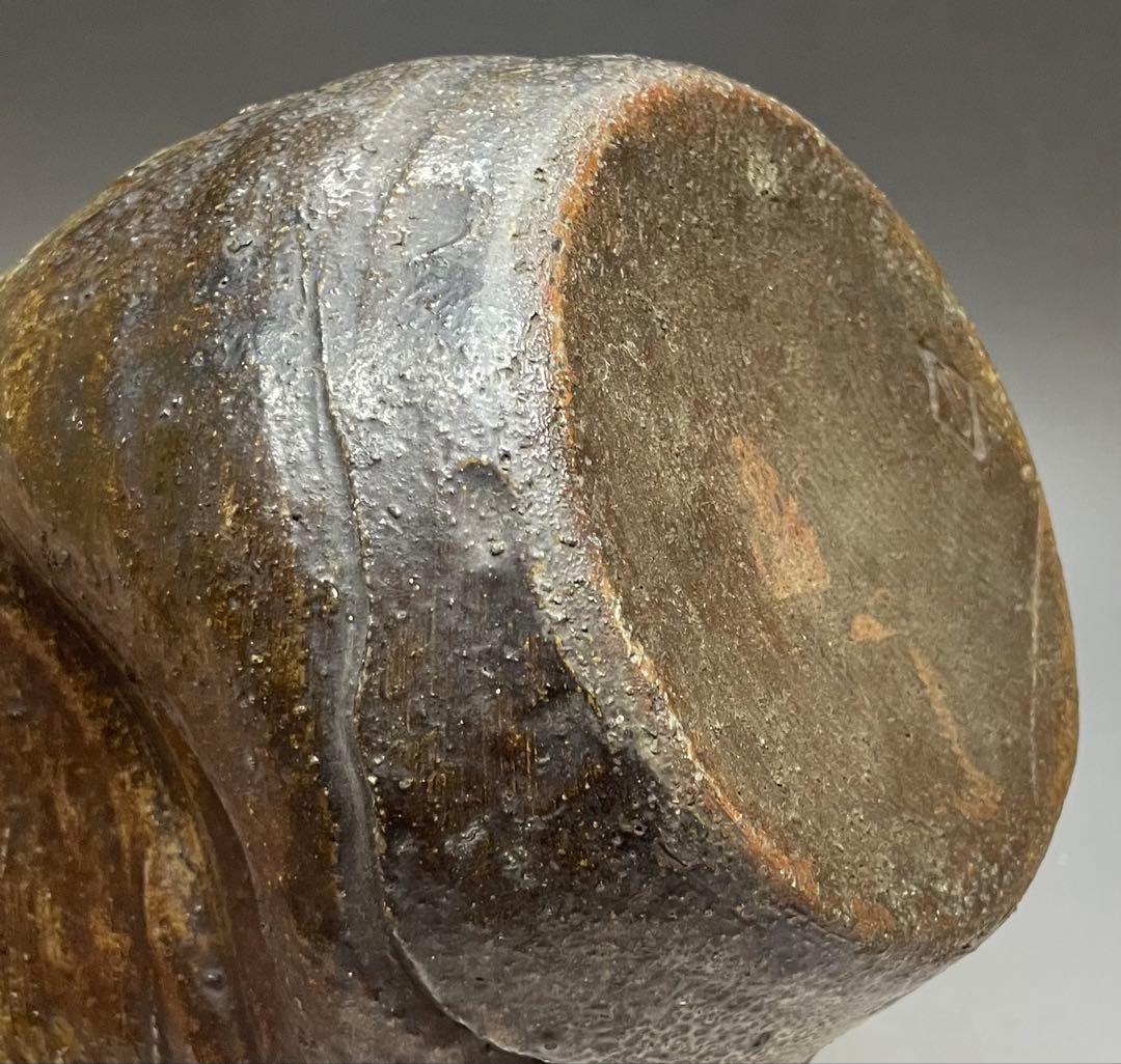 古備前　波状文　窯印　耳付水指　耳付花入　双耳水指　双耳花入　b6220