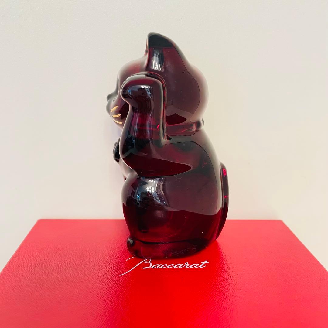 Baccarat（バカラ）まねき猫 レッド 約10.5cm