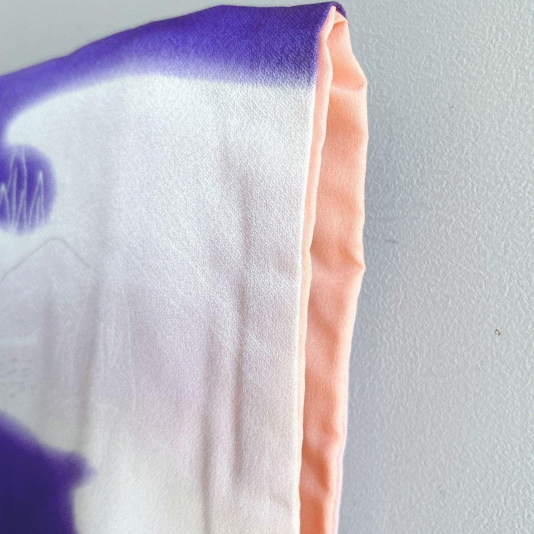 セット　七五三　7歳女の子　長着＆作り帯＆袖なし長襦袢＆小物　ラベンダー×紫葵祭