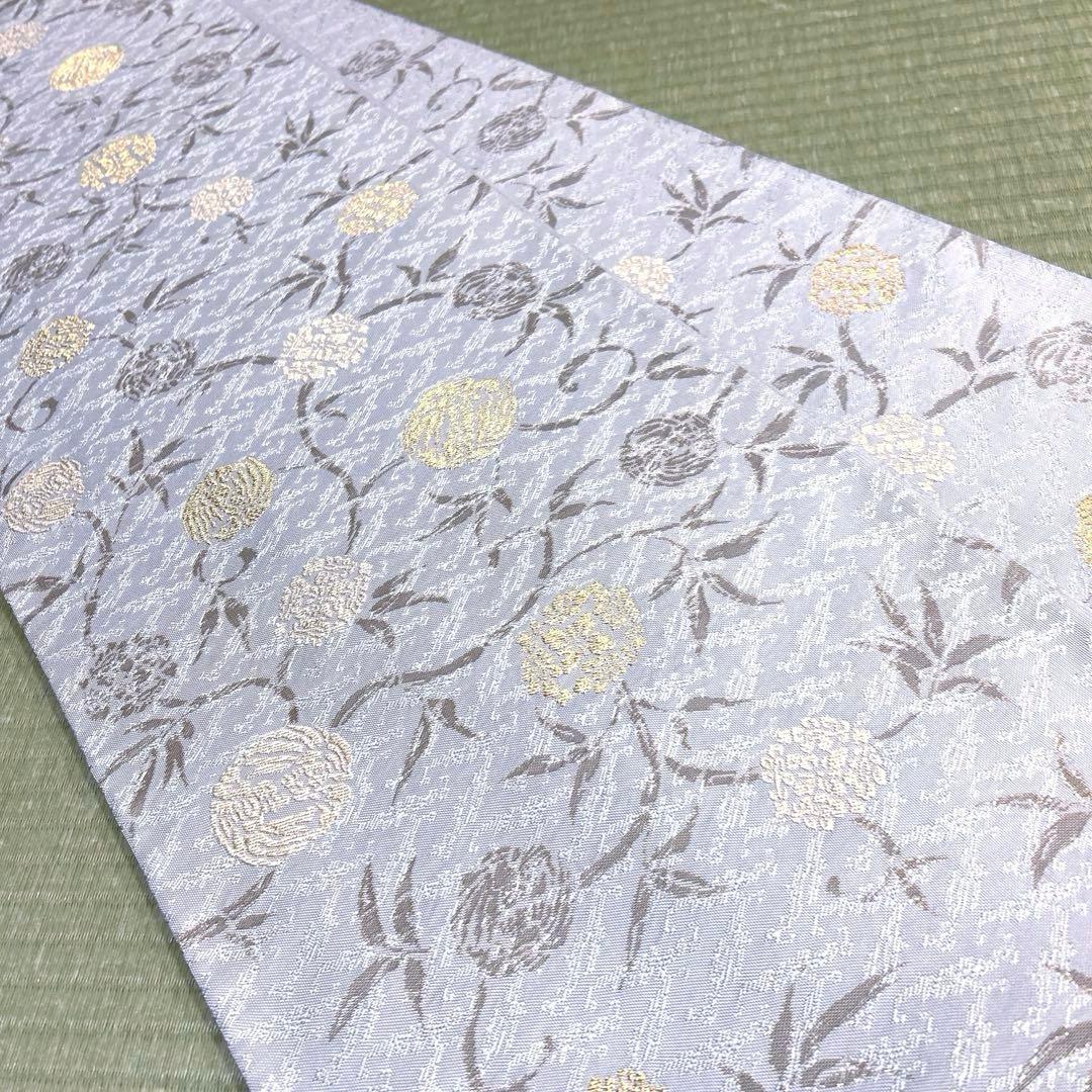 正絹　袋帯【本金箔】《花唐草》