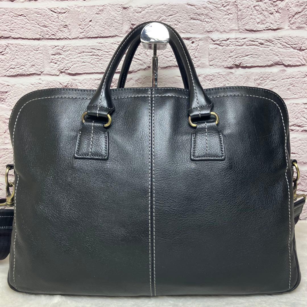 美品✨土屋鞄 プロータ ３室 2way レザー ステッチ ビジネスバッグ 黒