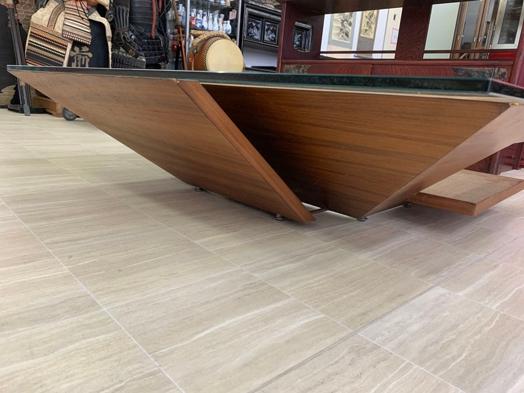 モダンガラス木製センターテーブル