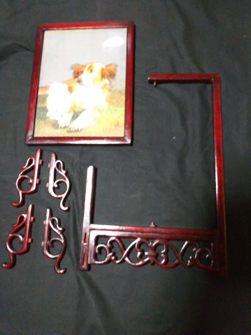 両面刺繍　縦長方形　犬と猫　中国工芸品　置物　NO.548