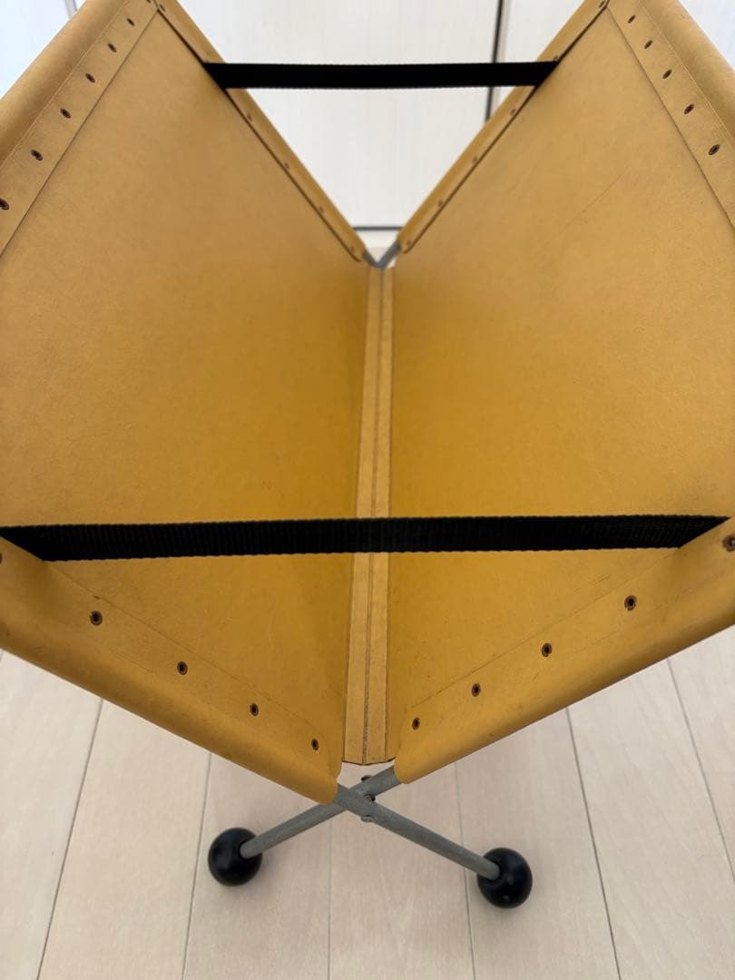 バルカンファイバー製折りたたみ式マガジンラック イエロー