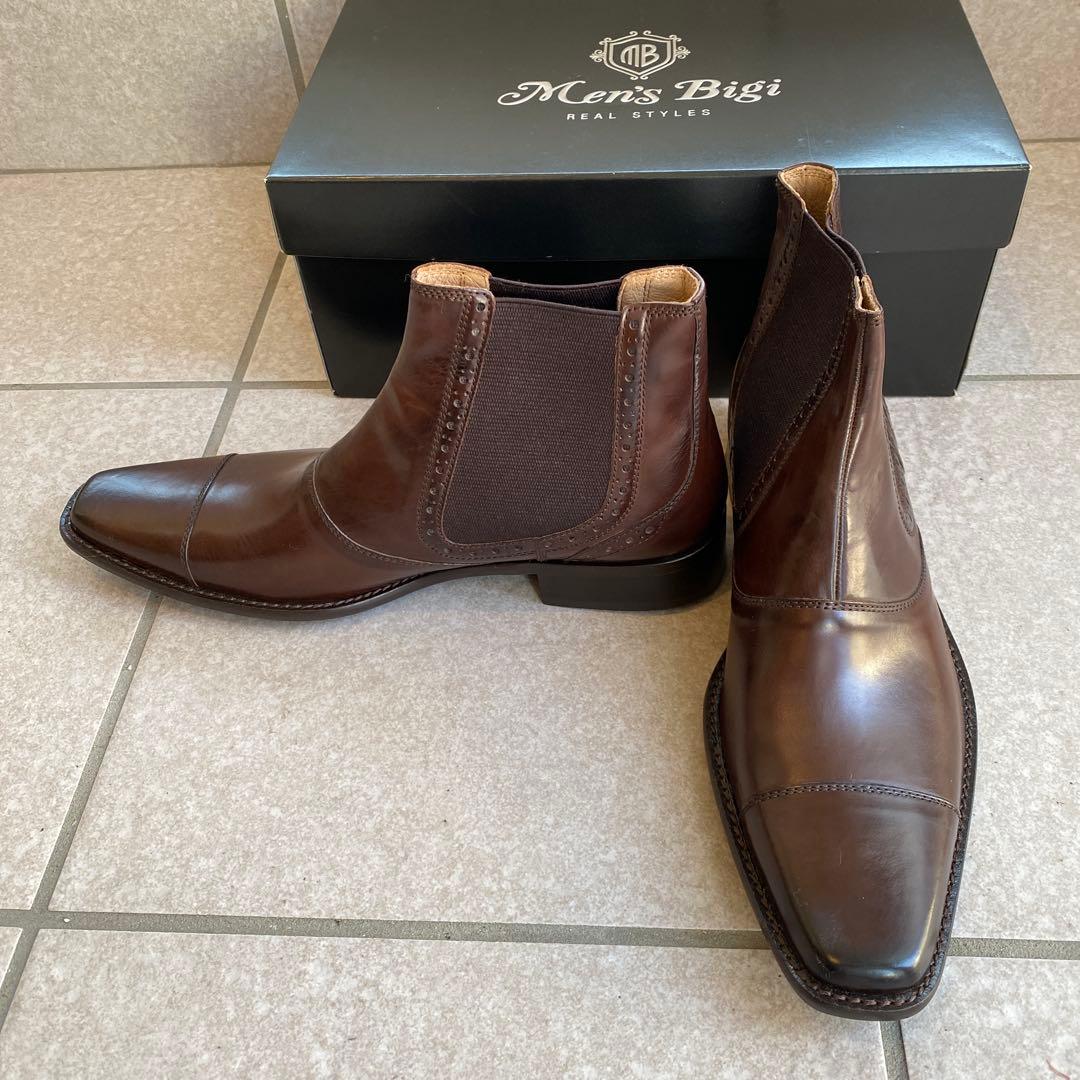新品未使用　Men's Bigi ブラウン サイドゴアブーツ