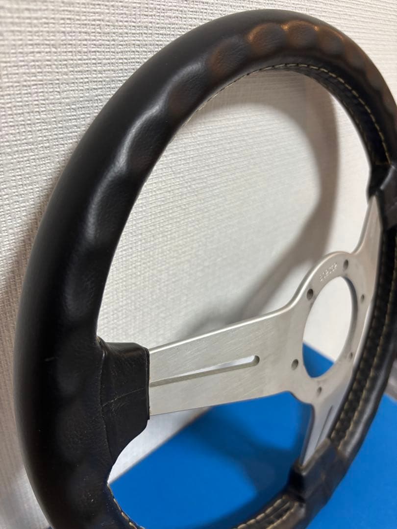 NARDI CLASSIC ブラックレザー＆シルバースポークステアリング 本体