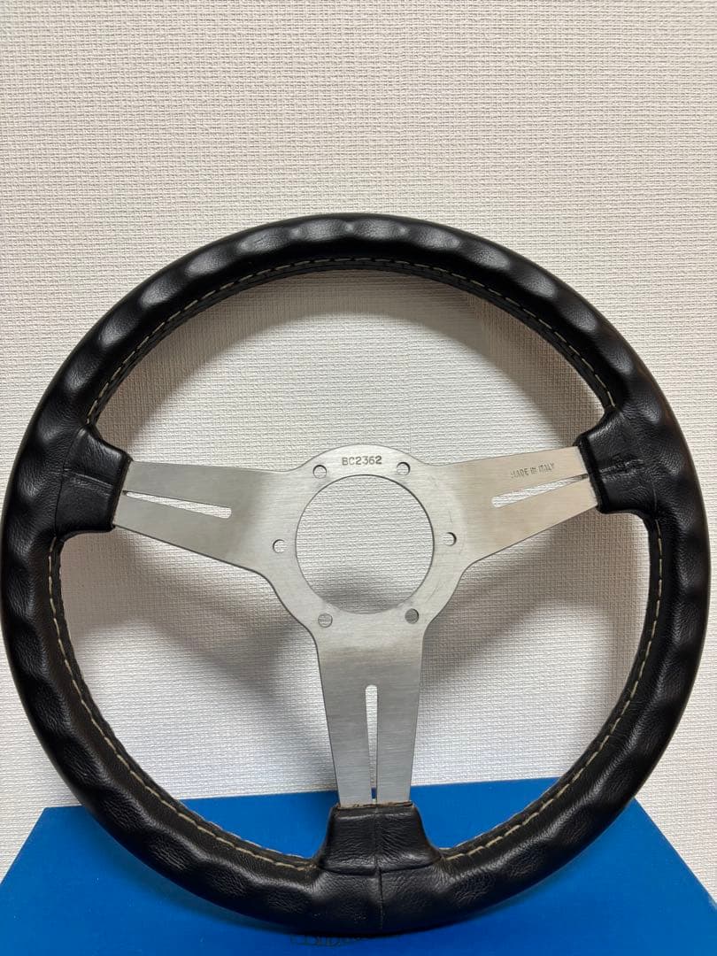 NARDI CLASSIC ブラックレザー＆シルバースポークステアリング 本体