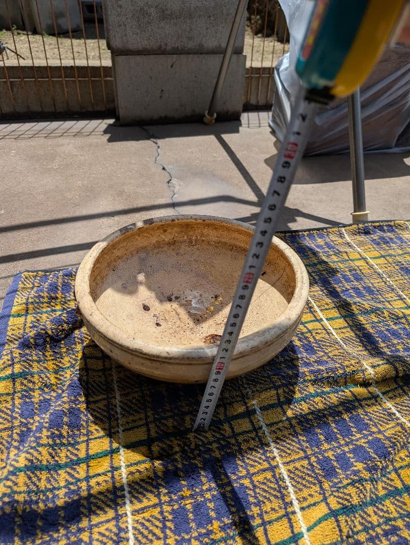 陶器製古い、 時代物片口鉢 直径約30cm