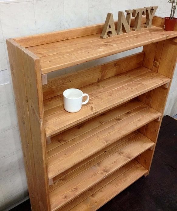 【引取可能】飾り棚付き4段棚 幅80cm LO/LO 完成品