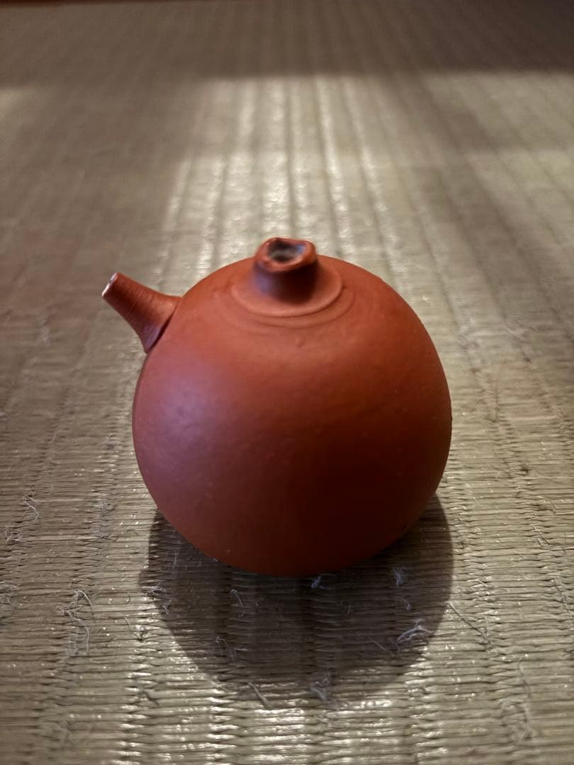 三代山田常山　梨皮 朱泥 水滴　人間国宝　稀少品　在銘