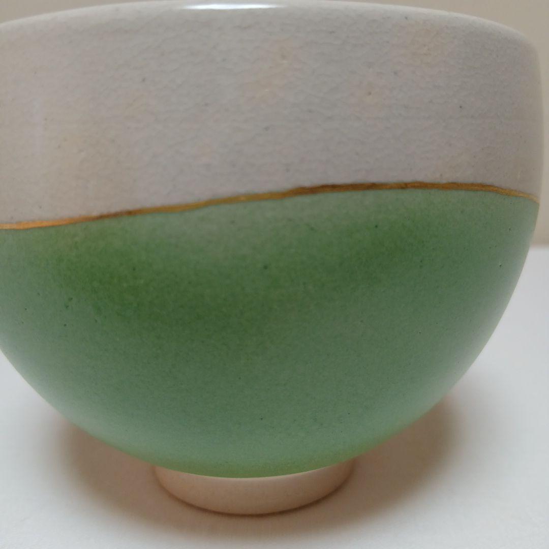 通次阿山作　色絵芽生え茶碗