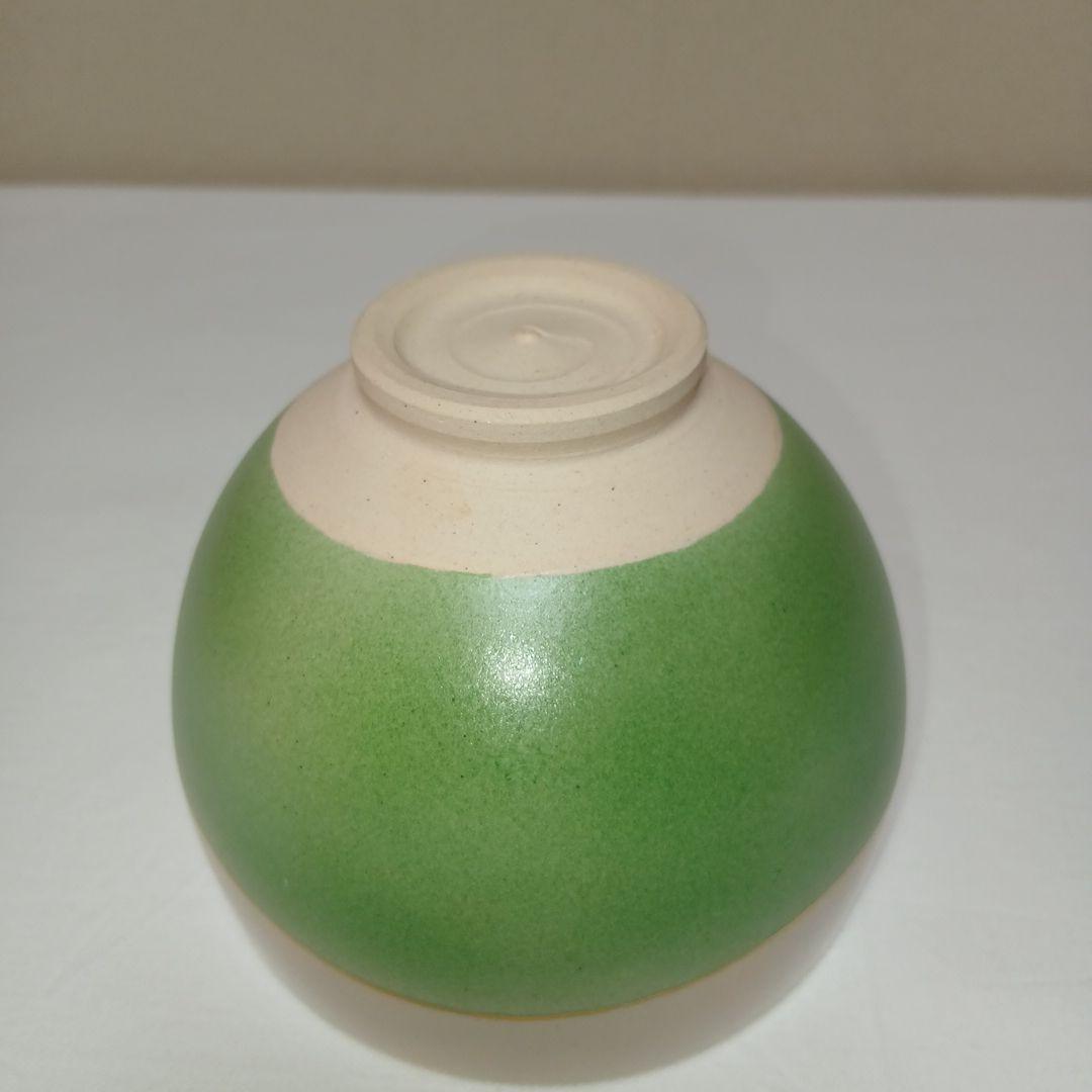 通次阿山作　色絵芽生え茶碗