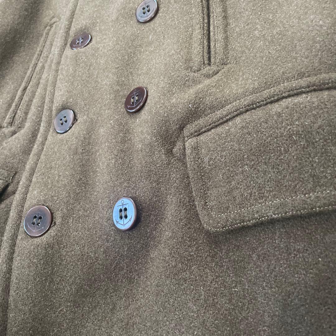 美品 RRL ダブルアールエル ウール ピーコート M カーキ 替えボタン付
