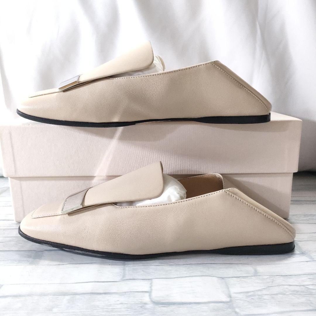 箱保存袋付き美品✨セルジオロッシ　sr1　スリッパ　フラット　ベージュ×シルバー