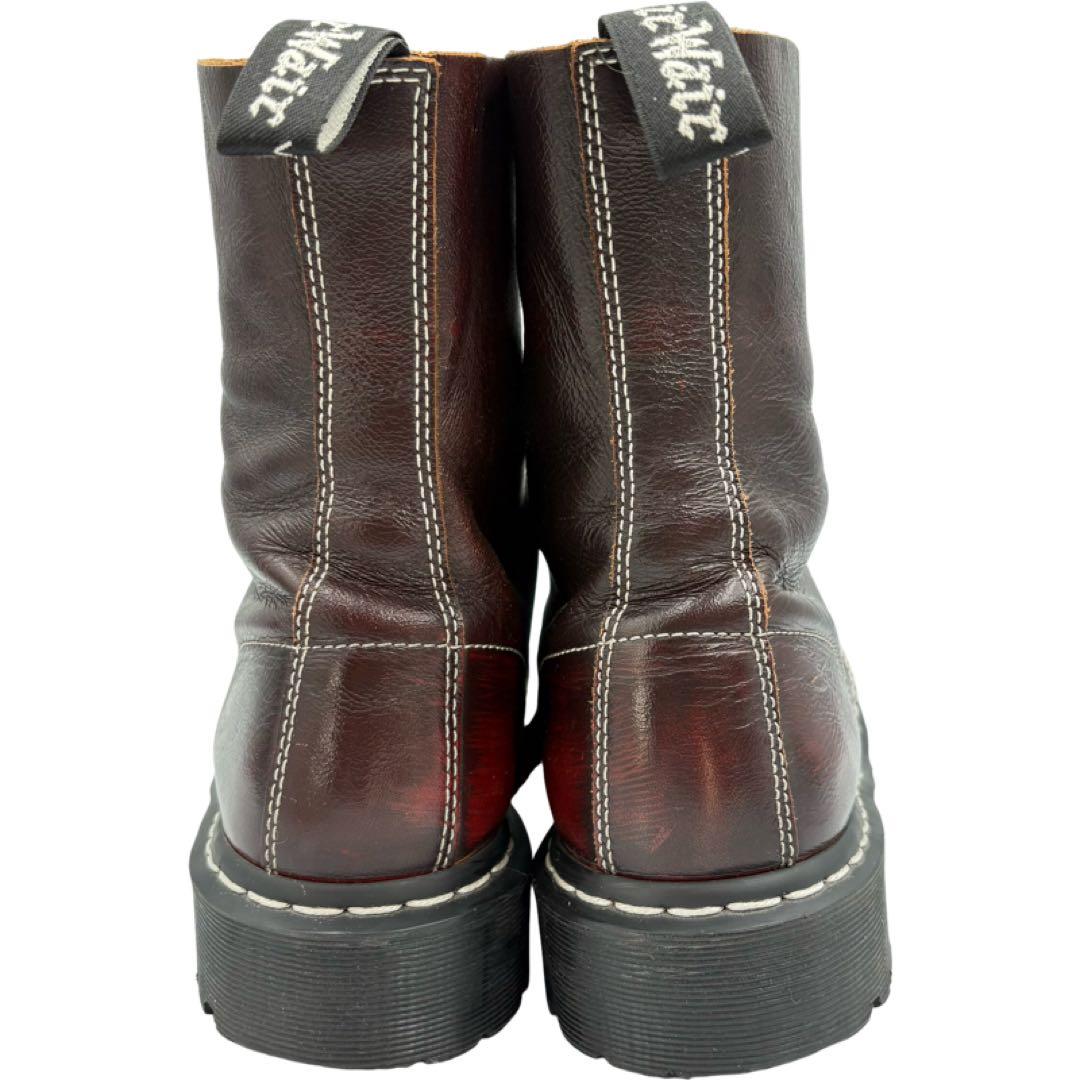 希少✨ドクターマーチン　スチールトゥ　配色　10ホール　ブーツ　ホワイトステッチ