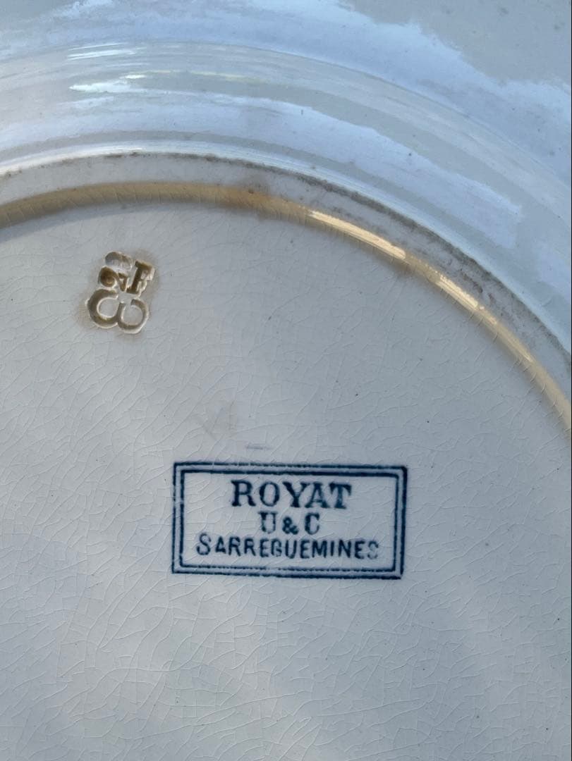 ◆フランスアンティーク｜残1希少大皿100年前サングミンヌプレート30cm花刻印