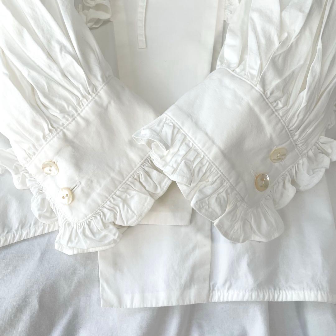 極美品✨ENFOLD FRILL OVER BL フリルオーバーブラウス 白 L