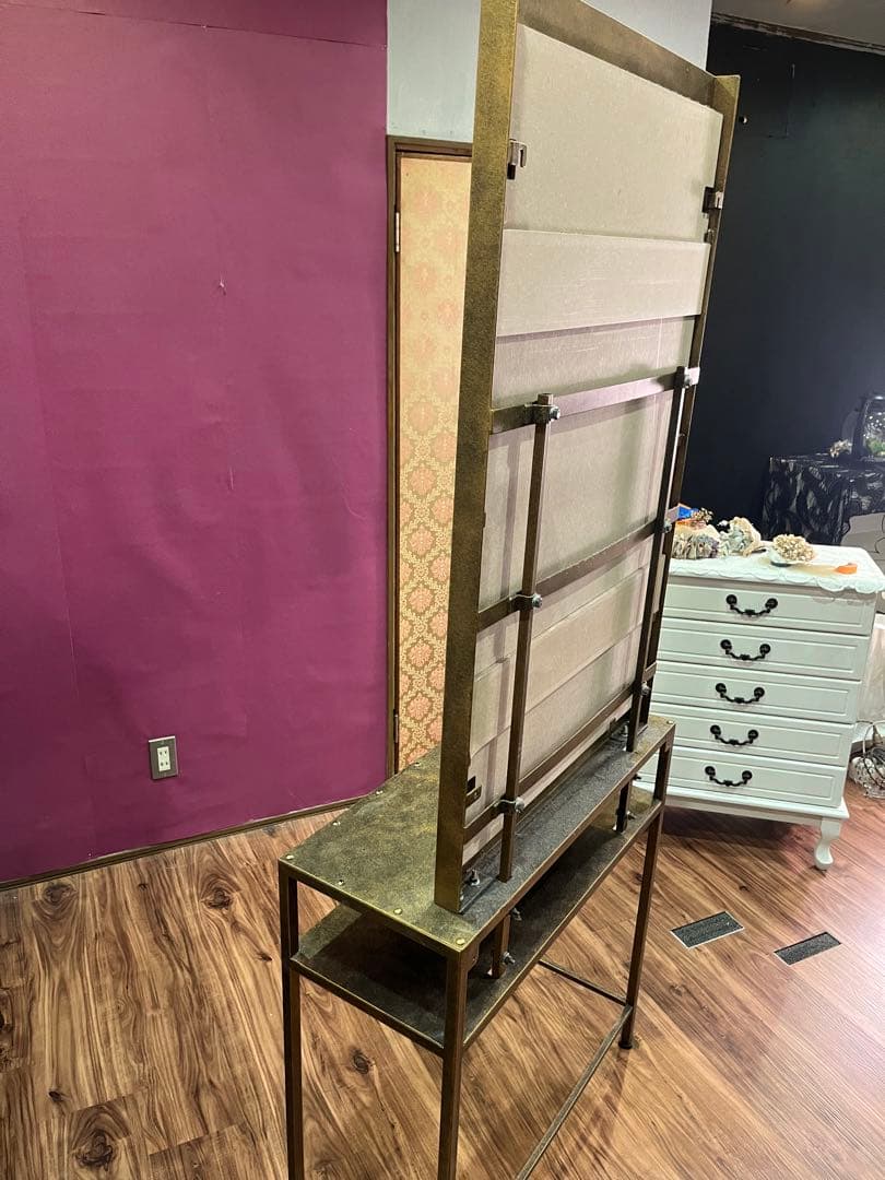 アイアンドレッサー ミラー 鏡 アンティークゴールド 鏡台