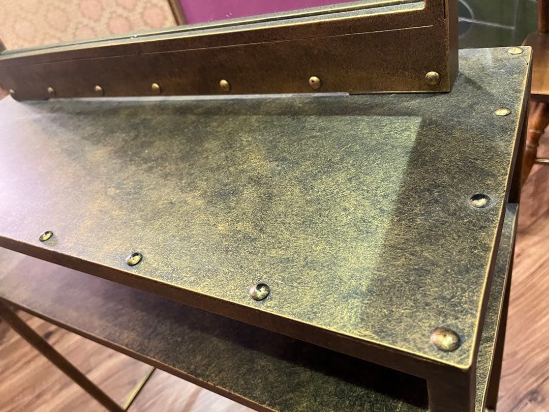 アイアンドレッサー ミラー 鏡 アンティークゴールド 鏡台