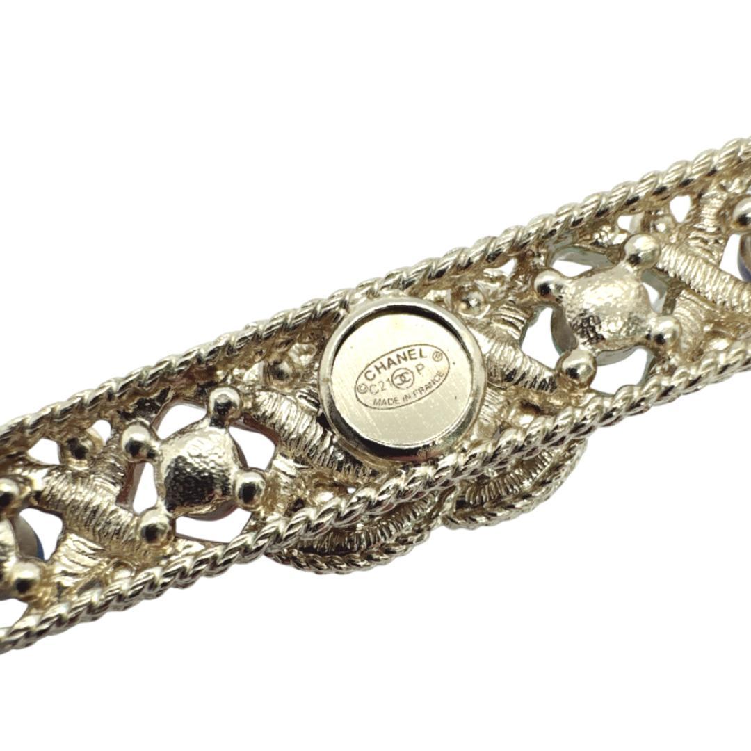 CHANEL バレッタ ココマーク ラインストーン カラーストーン C21 P