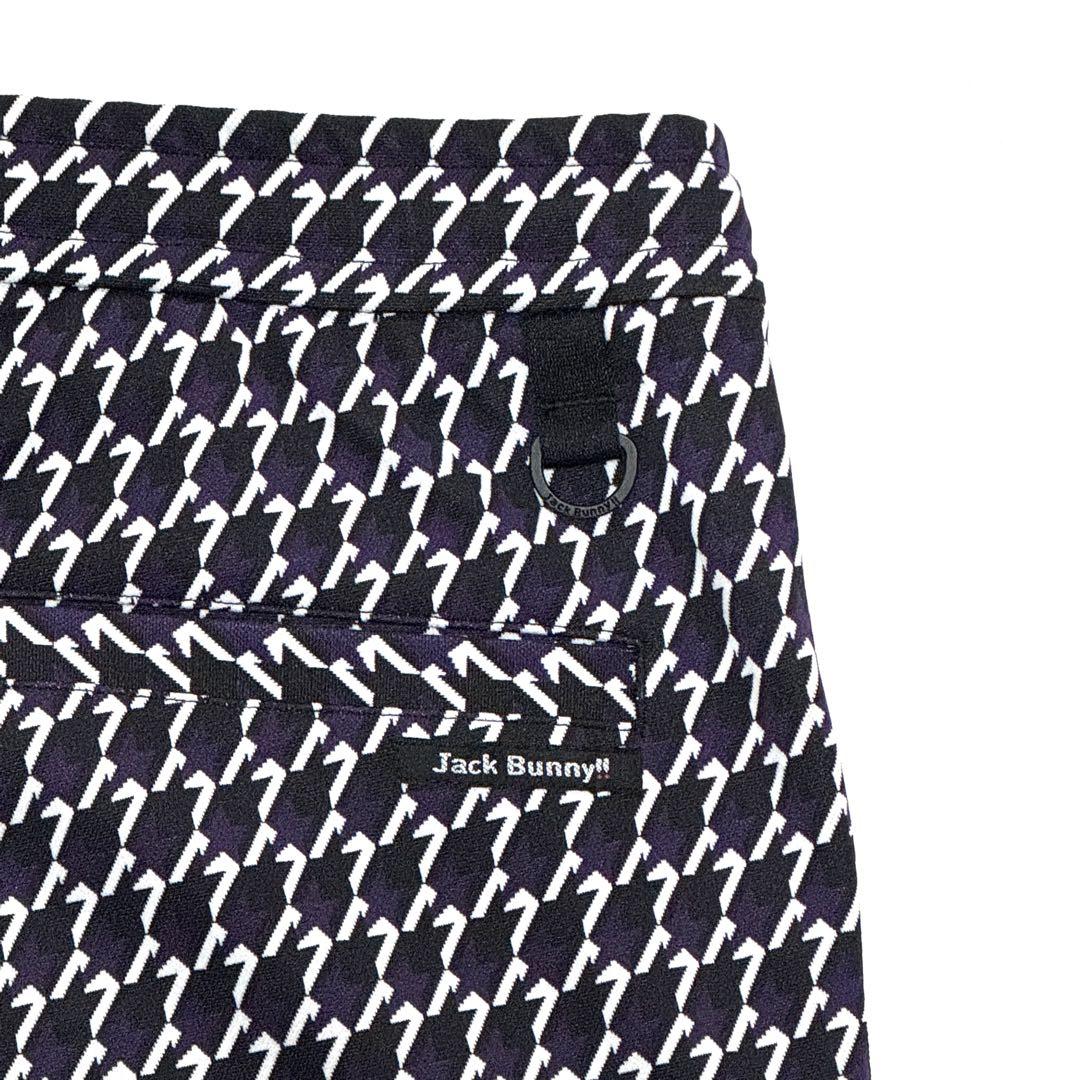 極美品 ジャックバニー 幾何学柄 パープル系 ゴルフパンツ 6サイズ