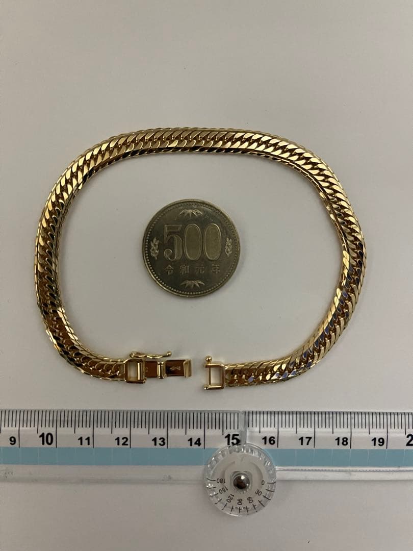 K18喜平アンクレット　16面トリプルカット　約23cm mカット