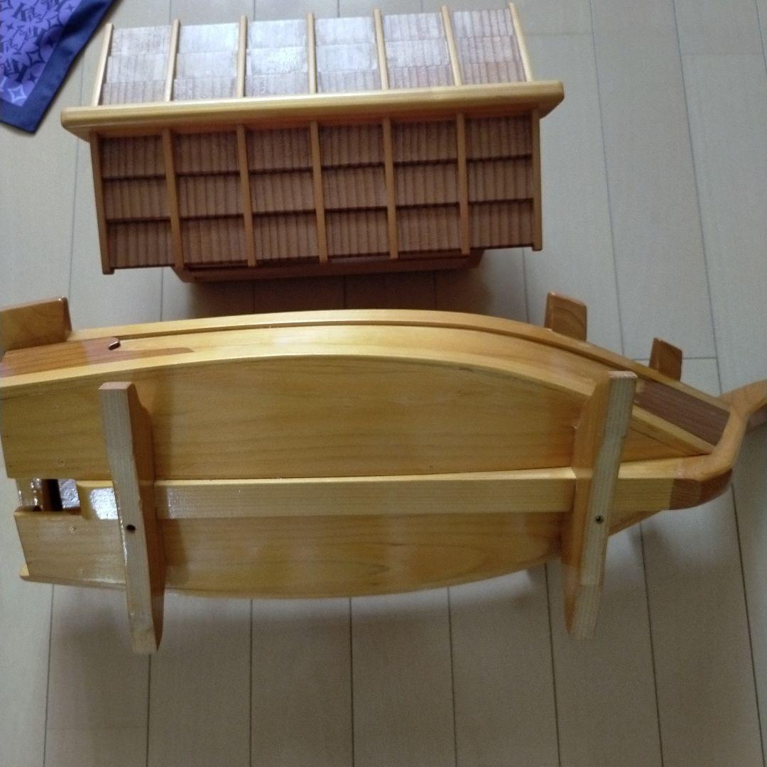 【美品】屋形船　木工職人　手仕事　木工細工　舟盛り