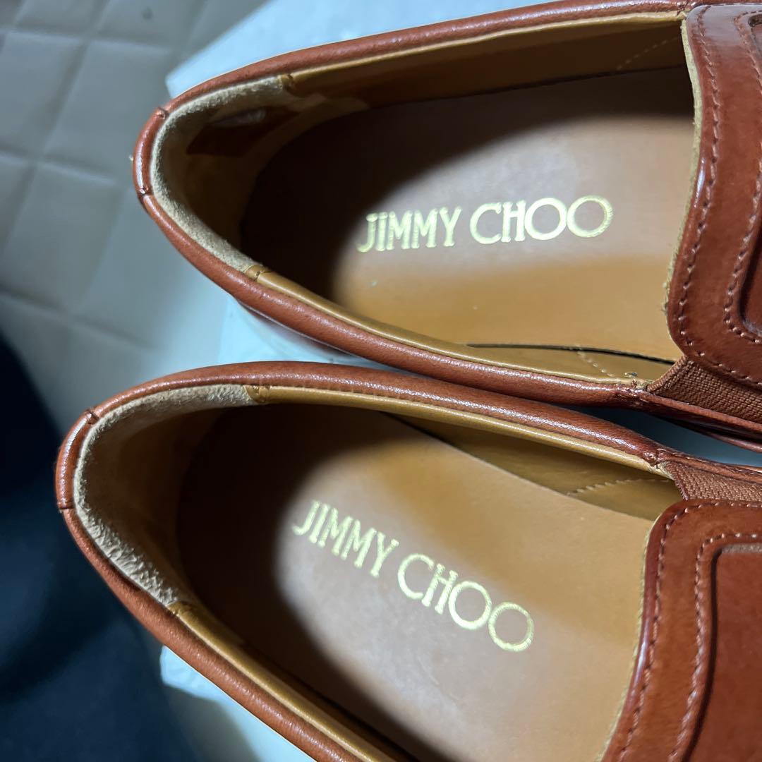 JIMMY CHOO ブラウンレザー スリッポン