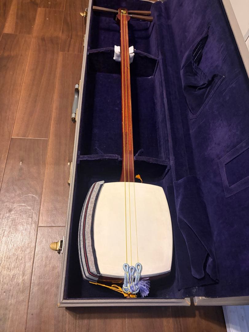 三味線本体 ナチュラルウッド ケース付き
