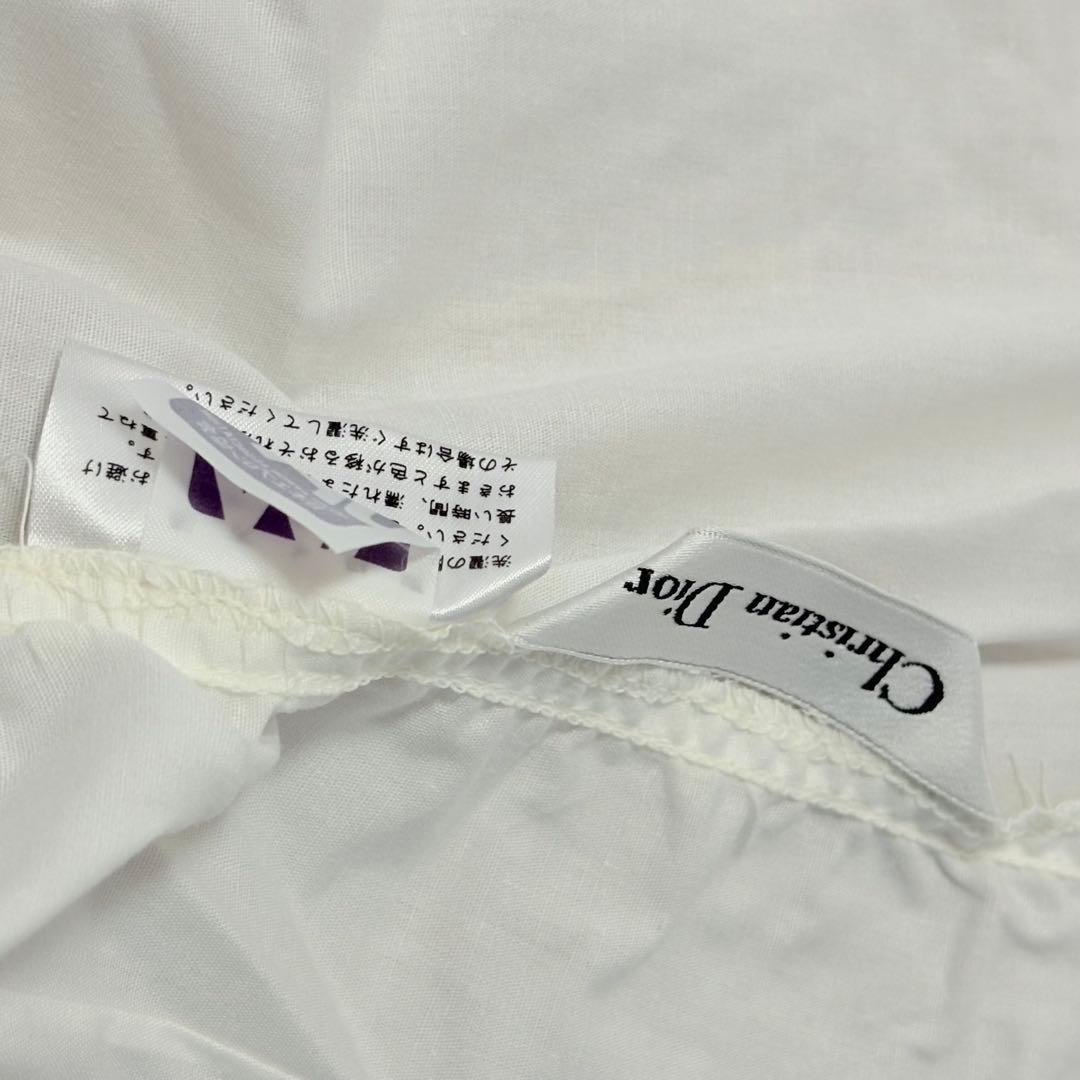 Christian Dior 旧ロゴフリルエプロン　ヴィンテージ　ホワイト