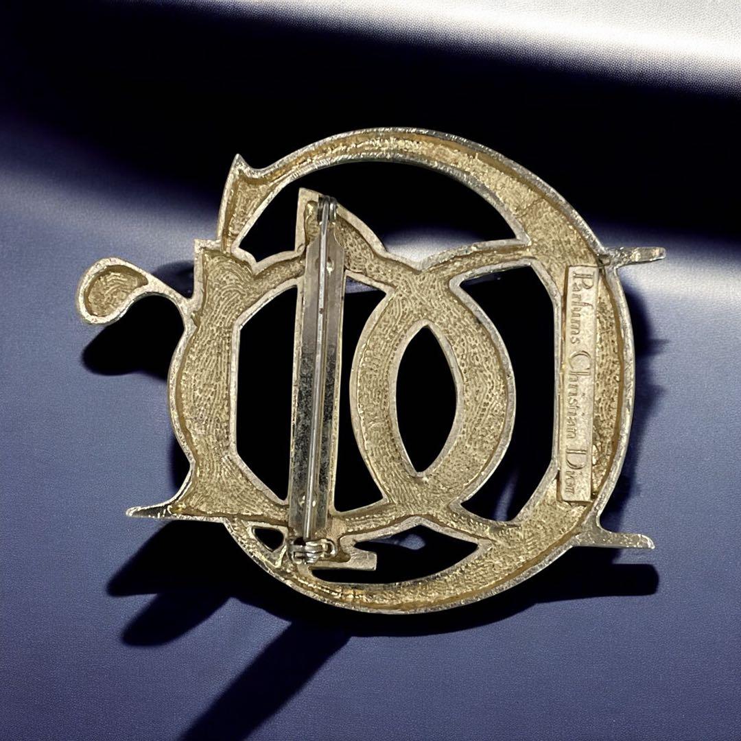 オールド　クリスチャンディオール　ビッグロゴ　ピンブローチ　エンブレム　ゴールド