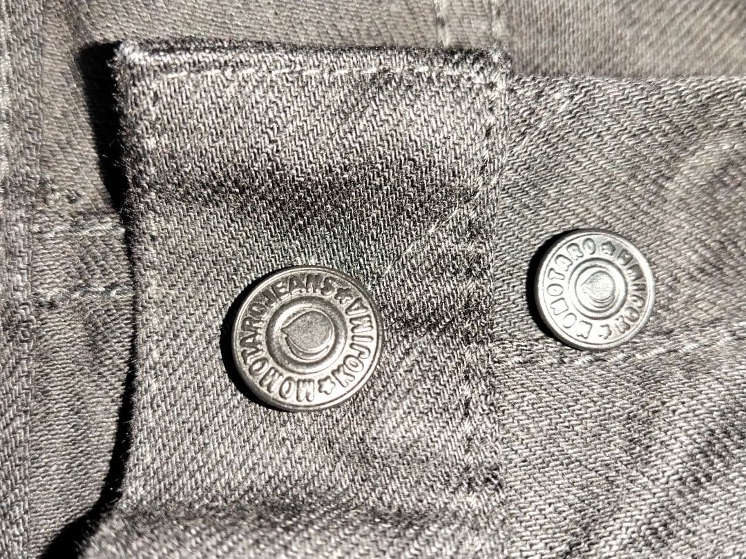 桃太郎ジーンズ 出陣 Black x Blackタイトテーパードジーンズ　W34