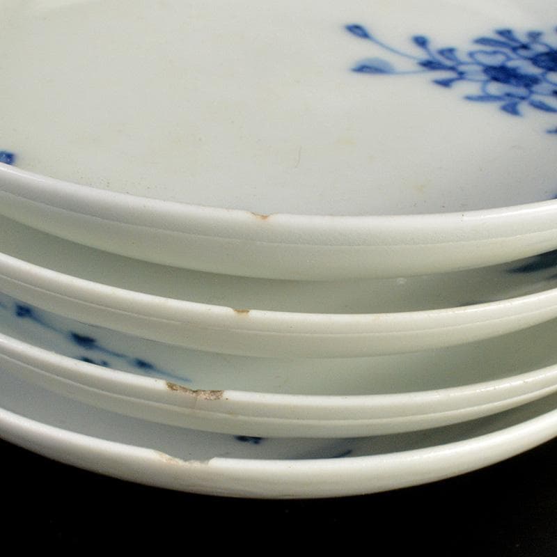 和食器　瀬戸焼　古瀬戸　染付　桜メダカ文　盛塩皿　皿　十三客　V　R7265