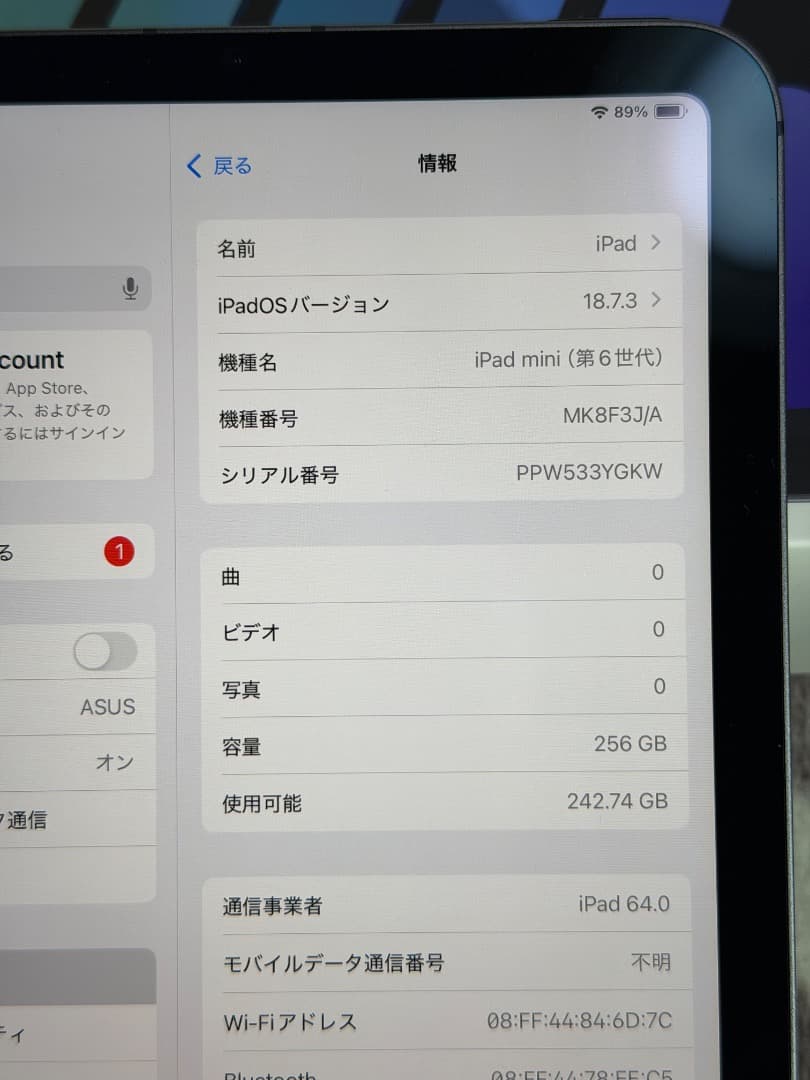 iPad mini 第6世代 Wi-Fi＋Cellular 256GB