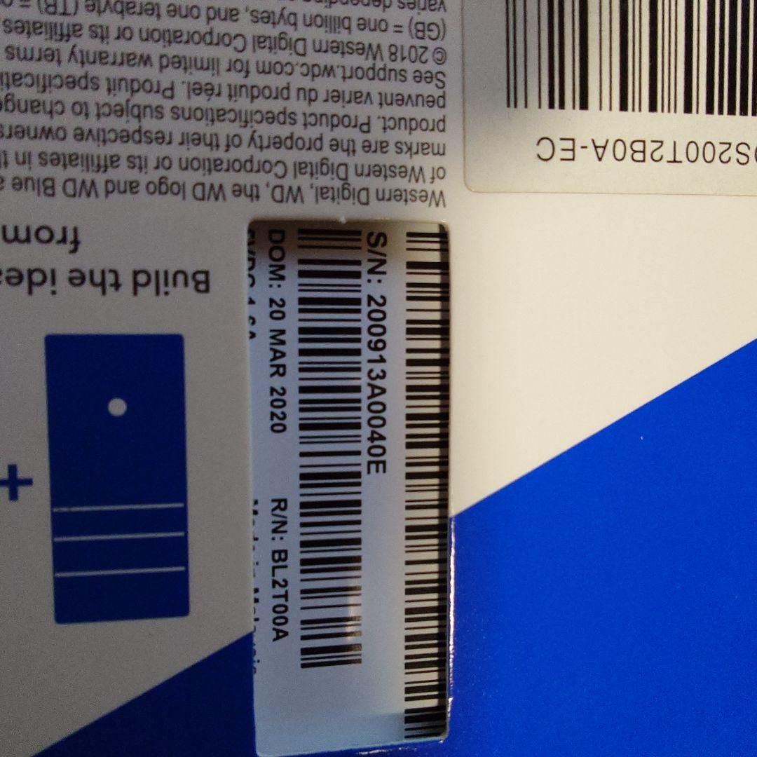 【新品未開封】WD BLUE 3D NAND 2TB SATA SSD