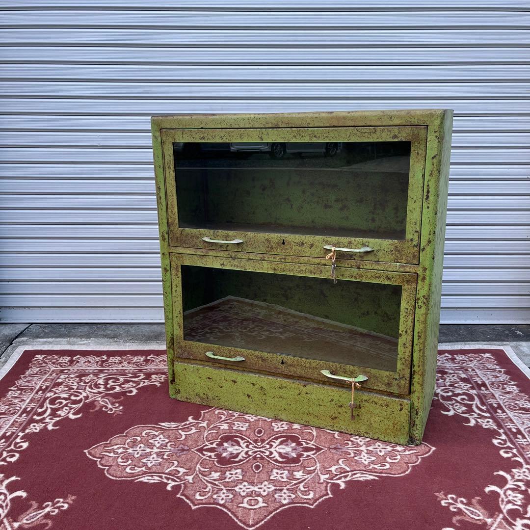 インダストリアル工業系◾️シャビーな風合い 2段キャビネット 整理棚/ レコード棚