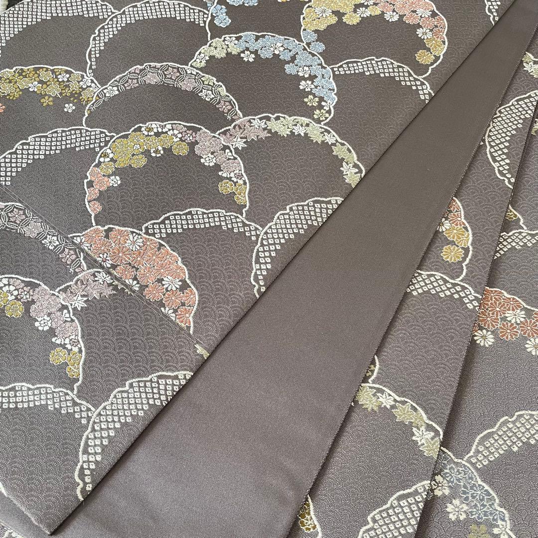 ねここねこねこ様リクエストしつけ付き 万筋江戸小紋正絹着物帯セットと唐織袋帯