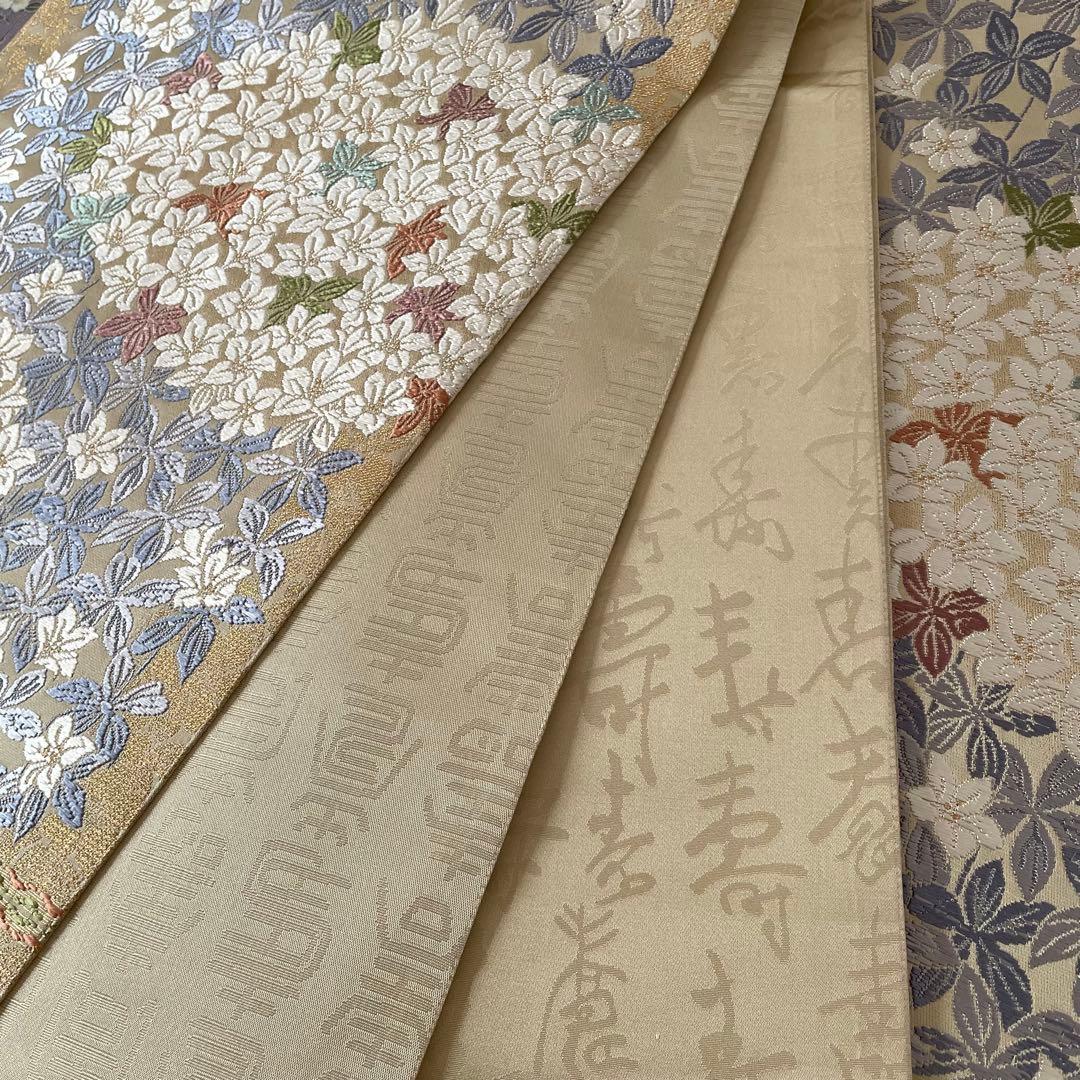 ねここねこねこ様リクエストしつけ付き 万筋江戸小紋正絹着物帯セットと唐織袋帯