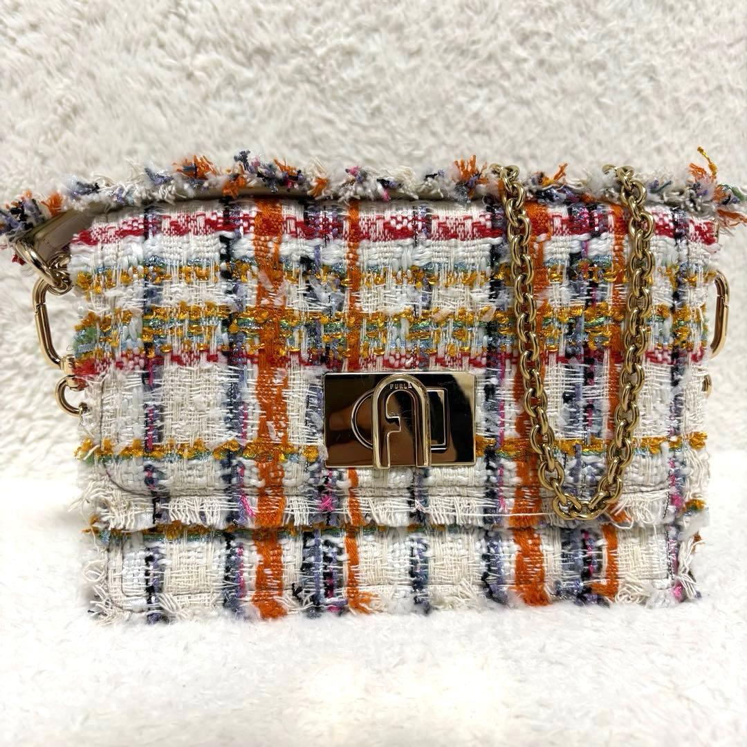 FURLA フルラ 1927 2way ミニ ツイードショルダーバッグ