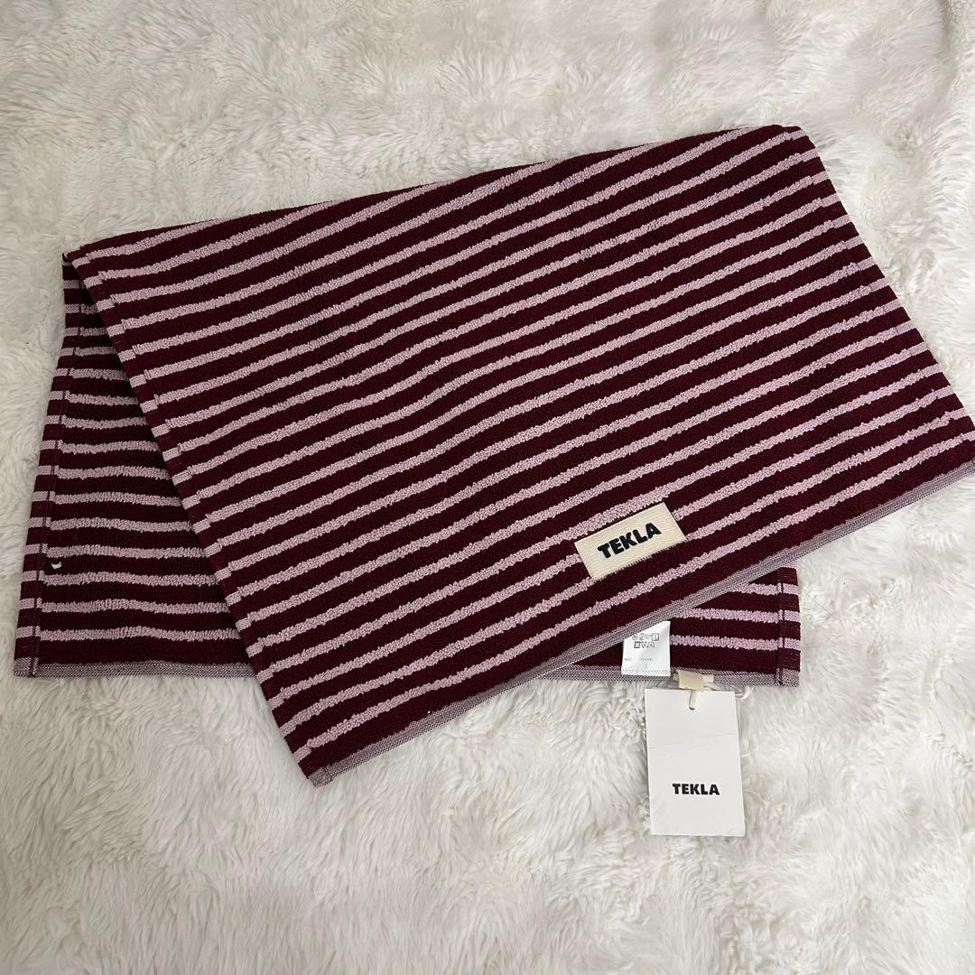 【新品未使用】TEKLA オーガニックコットン ストライプバスマット
