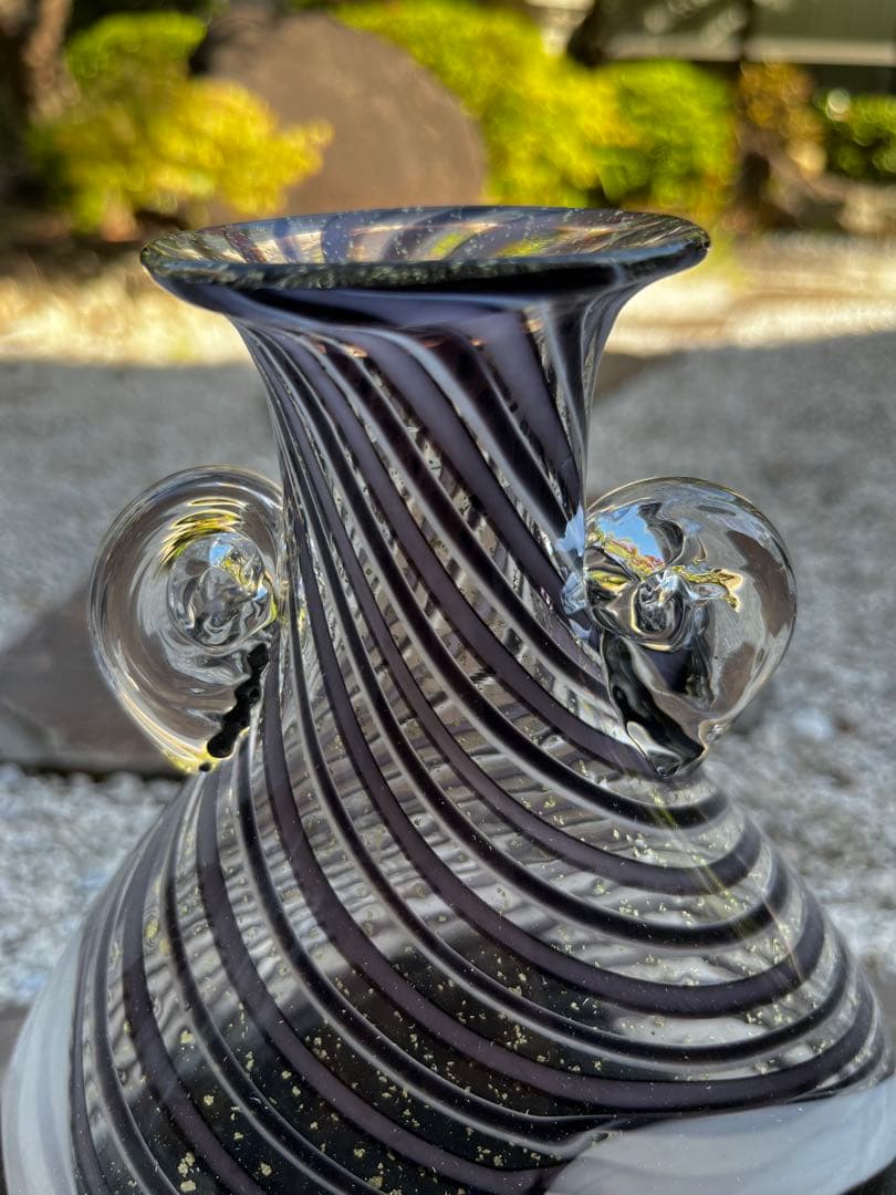 カメイガラス　ガラス製　花瓶　アンティーク