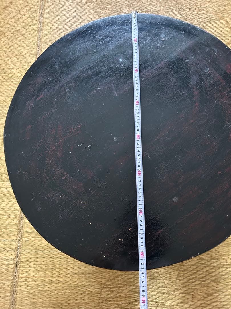 【古民家、和風アンティーク】ちゃぶ台　丸　漆塗り約75cm
