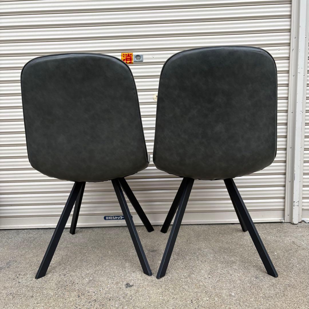 美品 ニトリ ダイニングチェア モラド DGY ダークグレー 2脚セット②
