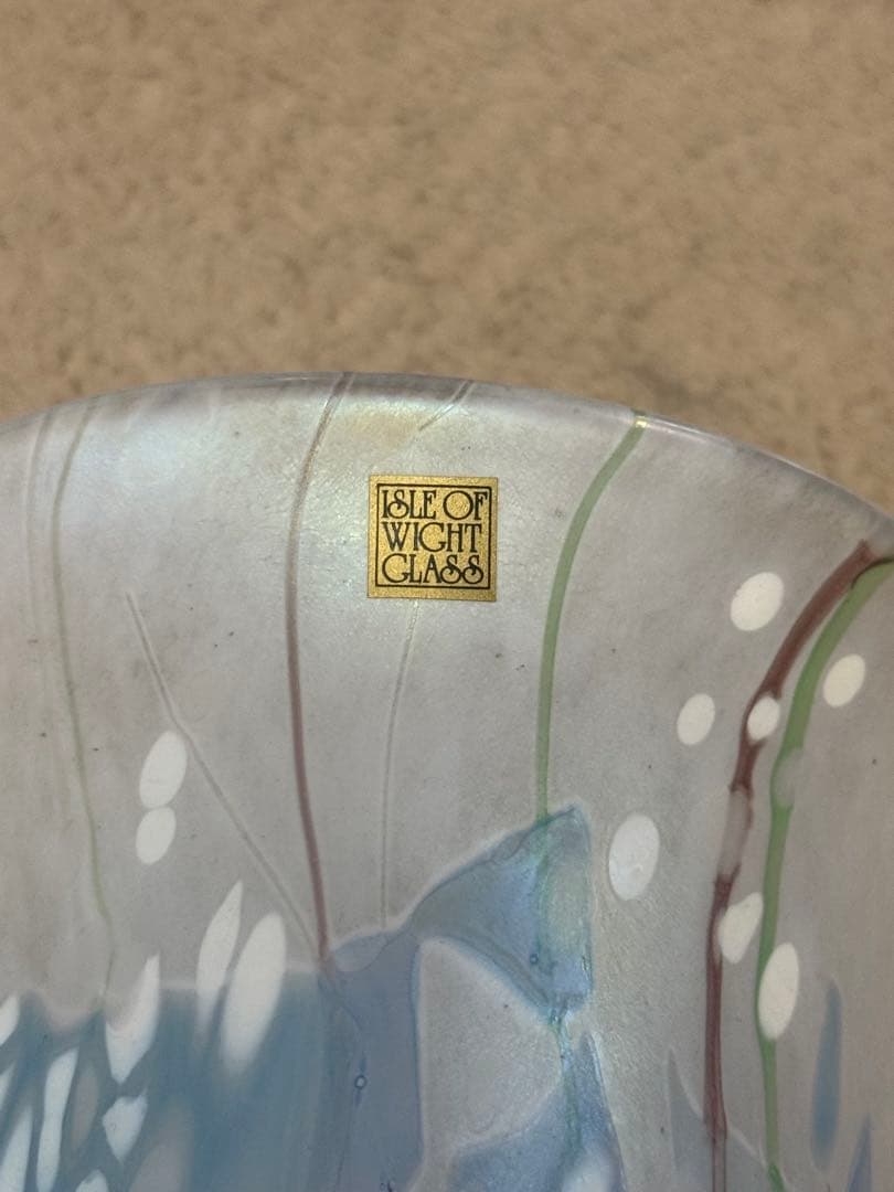 Isle of Wight Glass マーブル花瓶　高さ34センチ